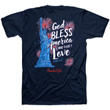 Cherished Girl Womens T-Shirt God Bless America