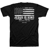 HOLD FAST Mens T-Shirt Jesus Is King Flag