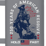 HOLD FAST 40 oz Stainless Steel Mug With Straw Colonial Soldier