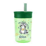 Kerusso 15 oz Silicone Straw Cup Raccoon & Lion (2 Pack)