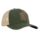 Kerusso Mens Cap Leather Cross Olive