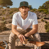 Kerusso Mens Cap Leather Cross Olive