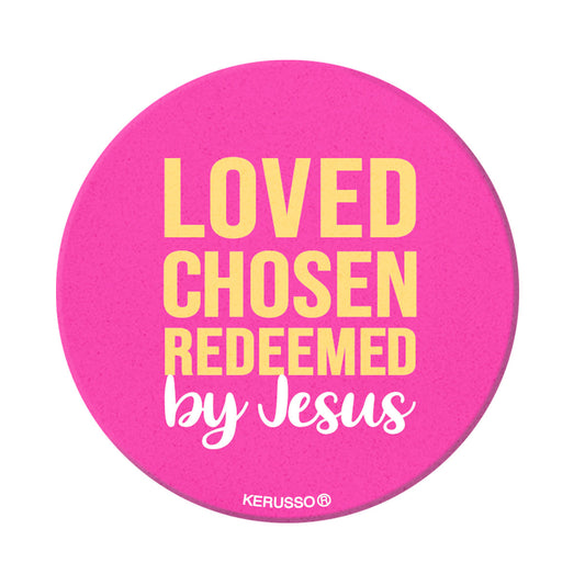 Kerusso Car Coaster Loved Chosen Redeemed