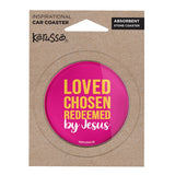 Kerusso Car Coaster Loved Chosen Redeemed