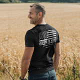 HOLD FAST Mens T-Shirt Jesus Is King Flag