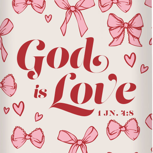 Kerusso 40 oz Stainless Steel Mug With Straw God Is Love Bows
