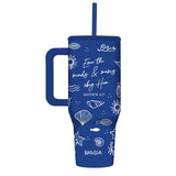 Kerusso 40 oz Stainless Steel Mug With Straw Wind